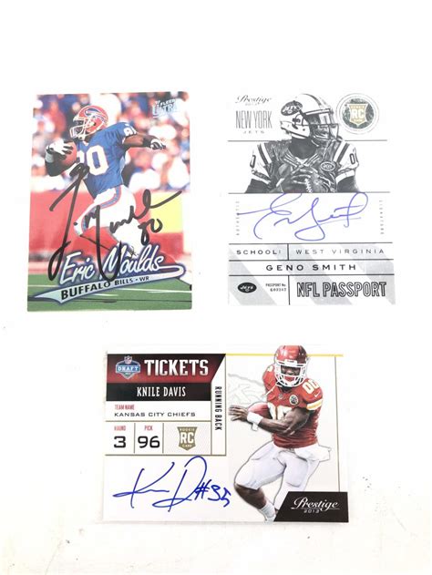 Lot - 7pc Misc. NFL Football Autographed Trading Cards