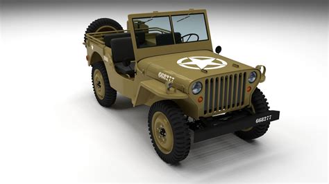 Full W Chassis Jeep Willys Mb Military Desert Hdri D Model Cgtrader