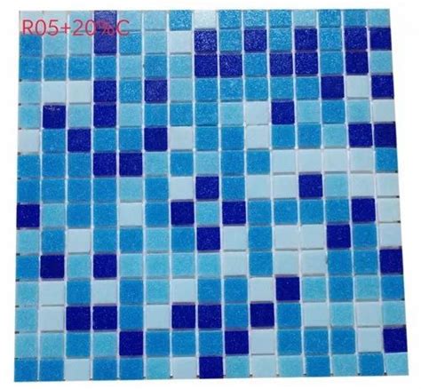 Blue And Sky Blue Glass Mosaic Swimming Pool Tile Thickness 4mm At Rs