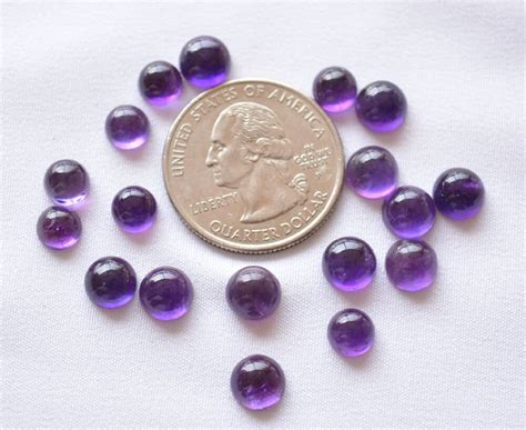 Natural Amethyst Cabochons Gemstone Amethyst Round Loose Etsy Uk