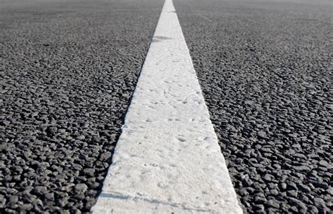 An Empty Road with Single Solid White Line Road Marking Stock Image - Image of background ...