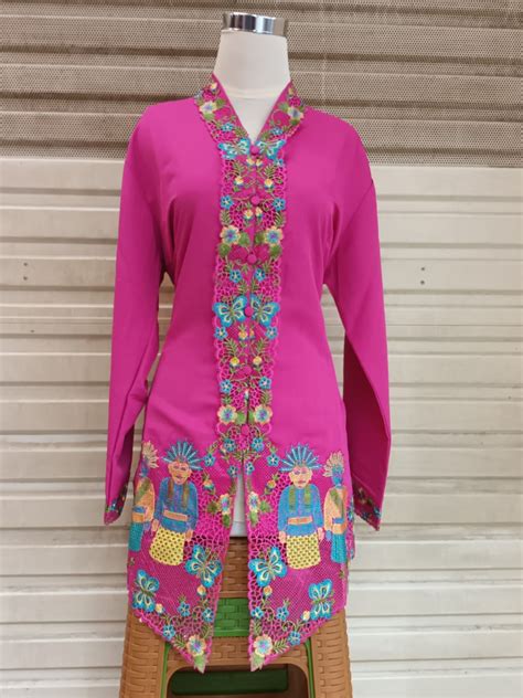 Jual Atasan Kebaya Encim Motif Ondel Betawi Lengan Panjang Kebaya