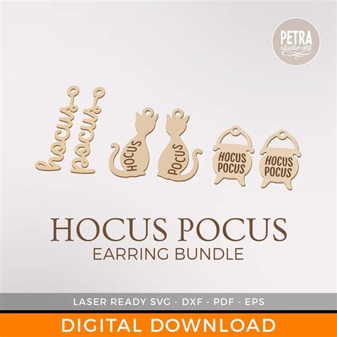 Hocus Pocus Earring Bundle Laser Ready Svg Three Designs Etsy