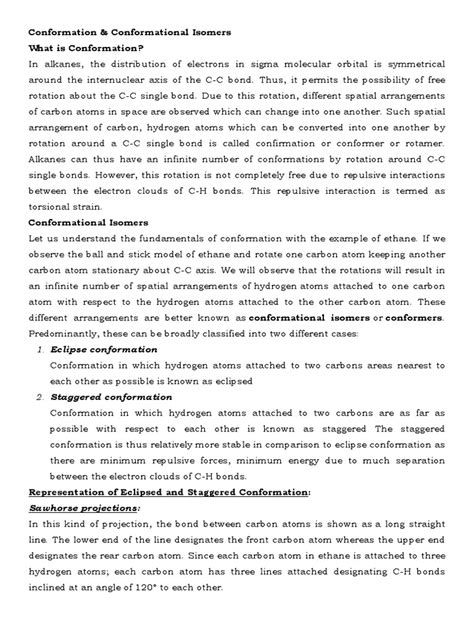 Conformation & Conformational Isomers | PDF | Conformational Isomerism ...