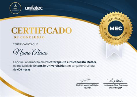 Curso De Psicanálise Reconhecido Pelo Mec Gratuito