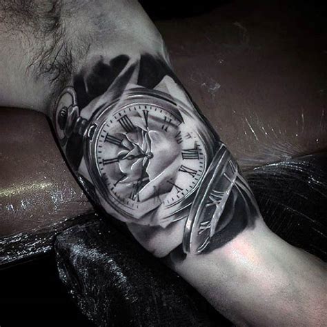 34 Superb Pocket Watch Tattoo Designs - TattooBlend