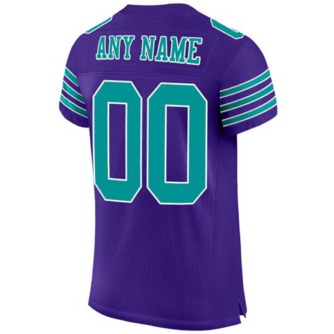 Custom Purple Aqua-White Mesh Authentic Football Jersey – Fiitg