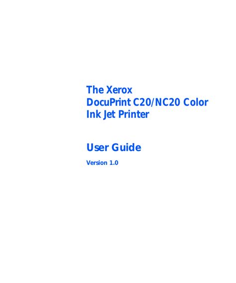 Xerox C20 User Manual