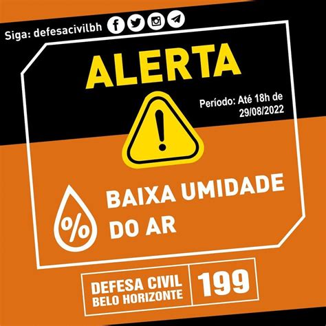 Defesa Civil de BH emite alerta de baixa umidade do ar até 29 8 Minas