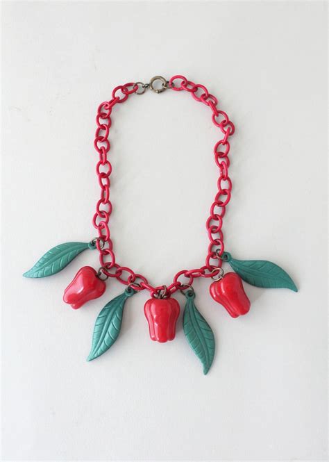 Vintage 1940s Celluloid Scotch Bonnet Novelty Necklace Raleigh Vintage