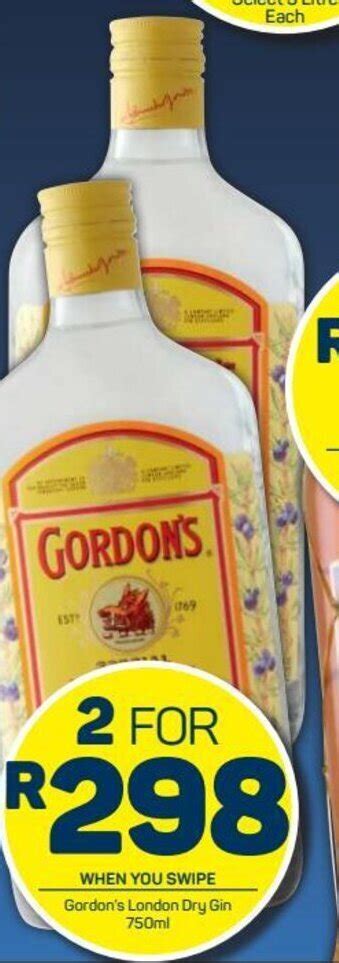 Gordons London Dry Gin 2 X 750ml Offer At Pick N Pay