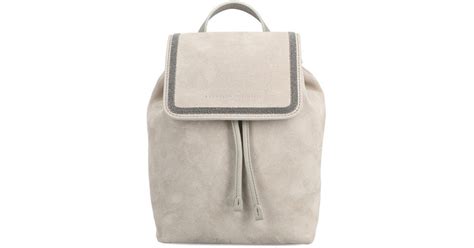 Brunello Cucinelli Logo Embossed Drawstring Backpack In White Lyst