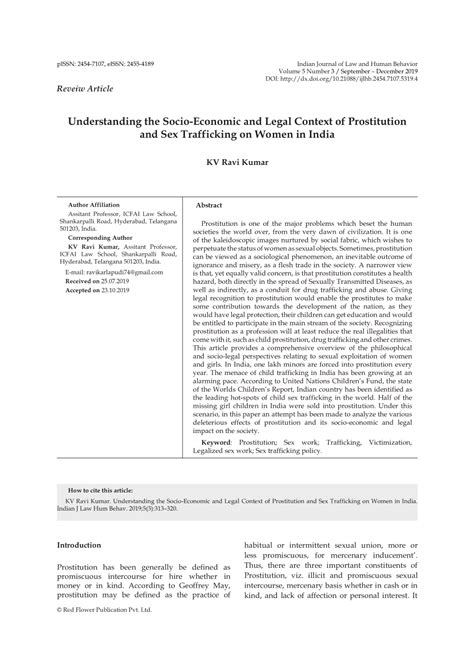 Understanding The Socio Economic And Legal Context Of Prostitution And