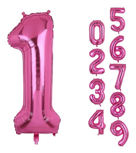 Hot Pink Number 1 Mylar Foil Balloon Highland Store