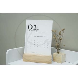 Jual Kalender 2023 Estetik Meja Duduk Stand Kayu Aesthetic Calendar