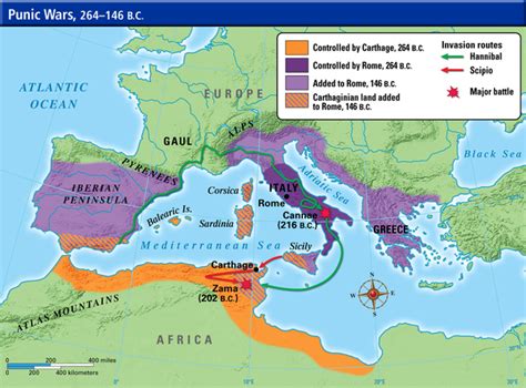 Maps - The Roman Destruction of Carthage 146BCE