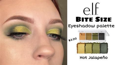 ELF COSMETICS HOT JALAPEÑO BITE SIZE EYESHADOW REVIEW TUTORIAL