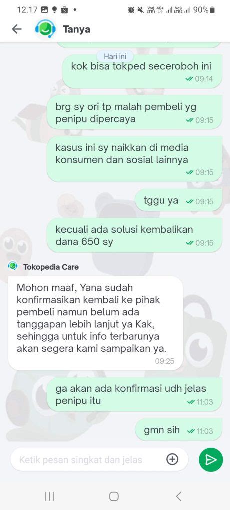 Kecewa Dengan Sistem Jual Beli Di Tokopedia Dana Dikembalikan Ke