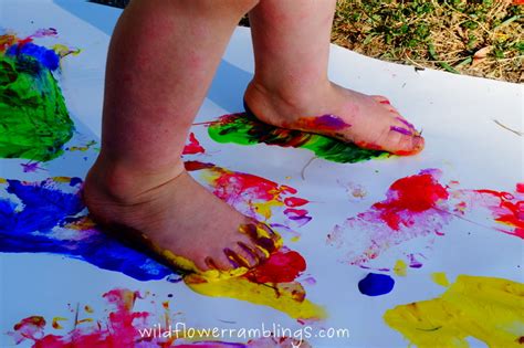 Painting with little feet - Wildflower Ramblings