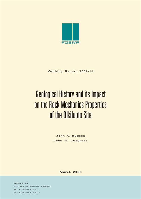 Pdf Geological History And Its Impact On The Rock Mechanics