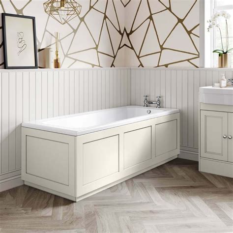 Traditonal Chalk White Wooden Bath Front Panel 1700mm