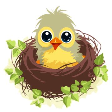 Burung Di Sarang Clipart Lucu Lucu Burung Kecil Yang Lucu Duduk Di