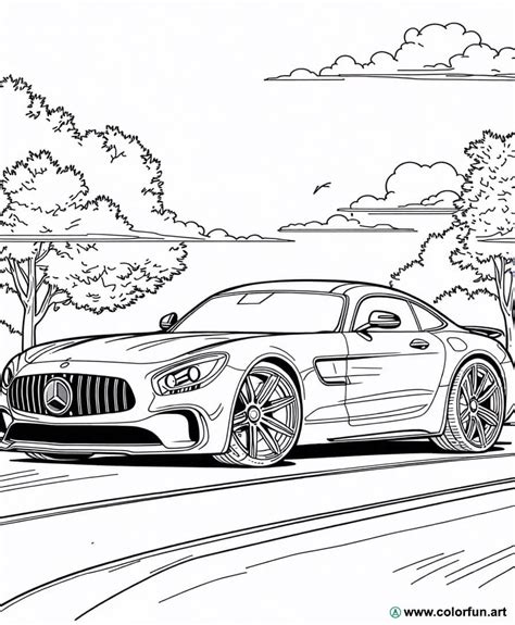 Coloriage de la Mercedes AMG à Télécharger ou à Imprimer gratuitement