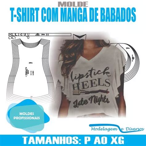 Molde Tshirt Babados Modelagem Diversos P Xg Email MercadoLivre