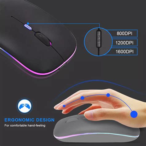 Mouse Inalámbrico Dual Bluetooth Usb Recargable Para Mac Win SIPO