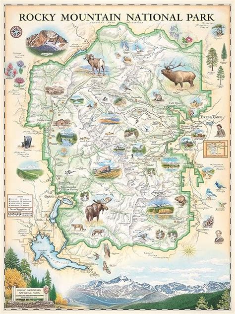 Rocky Mountain National Park Map Wall Art Poster