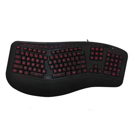 Adesso Tru-Form 150 3-Color Illuminated Ergonomic Keyboard