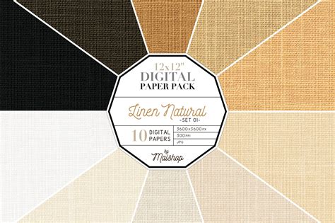 Digital Papers Linen Natural Set 01 Creative Daddy