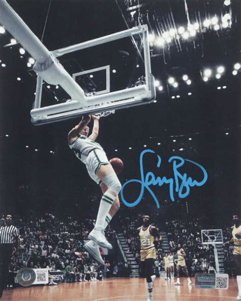 Larry Bird Signed Celtics 8x10 Photo Beckett Timeless Pristine