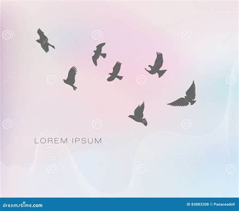 Flying Birds In Pastel Stock Illustration Illustration Of Design