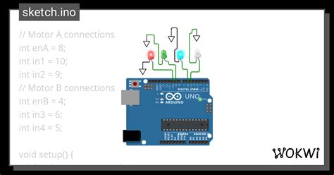 L293d Motor Driver Visualization Wokwi Esp32 Stm32 Arduino Simulator