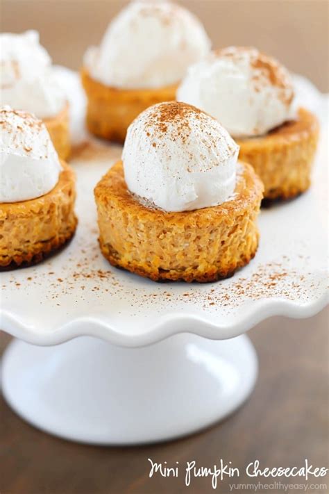 Mini Pumpkin Cheesecakes Yummy Healthy Easy