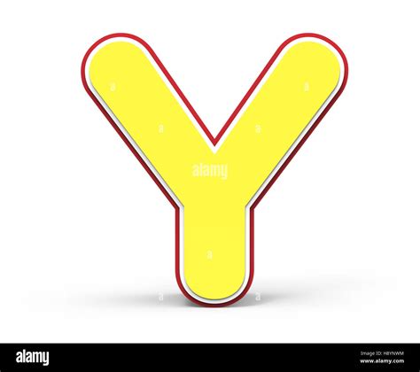 Yellow Letter Y 3d Rendering Graphic Isolated On White Background
