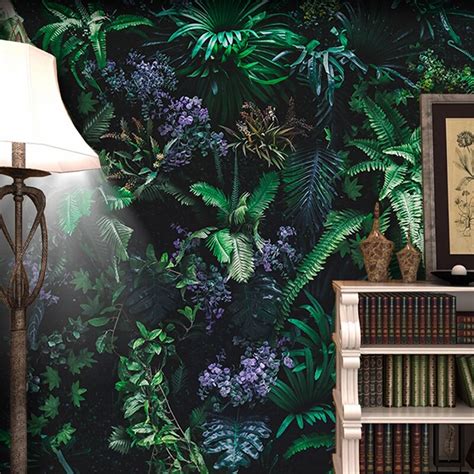 Custom Mural Wallpaper Tropical Green Plant Leaves Bvm Home