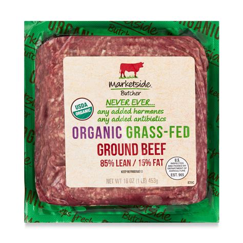 Marketside Organic Grass Fed Ground Beef 85 Lean15 Fat 1 Lb