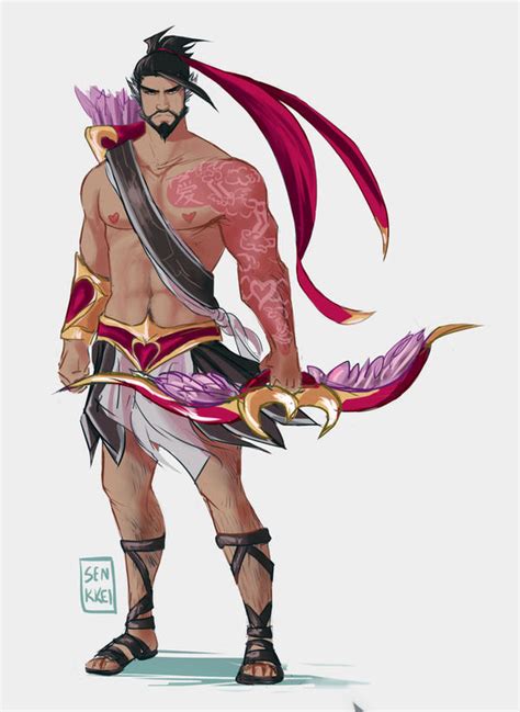 Heartseeker Hanzo valentines skin.............. by Senkkei on DeviantArt