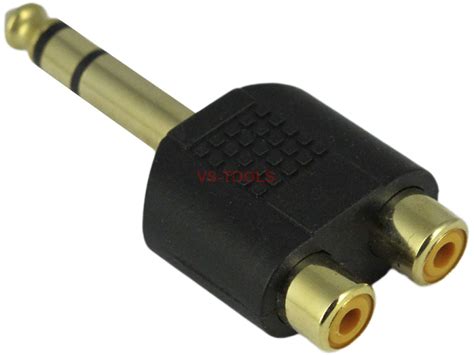 14 635mm Audio Stereo Male Socket To 2 Rca Female