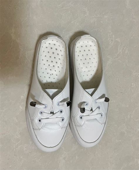 Slip-on white shoes, Women's Fashion, Footwear, Sneakers on Carousell