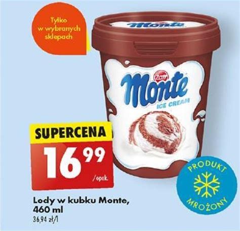 Promocja Lody W Kubku Monte Ml Biedronka