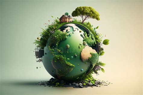 Illustration Of Planet Earth With A Focus On Environmental