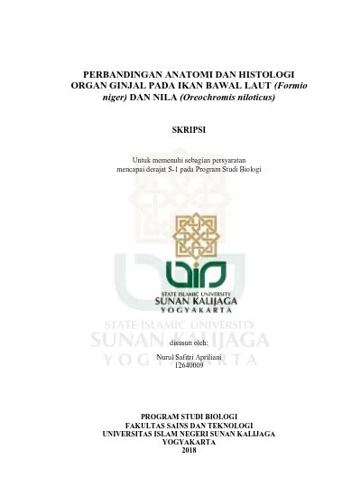 Perbandingan Anatomi Dan Histologiorgan Ginjal Pada Ikan Bawal Laut