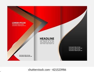 Three Fold Business Brochure Template Corporate Stock Vector Royalty