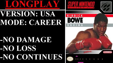 Riddick Bowe Boxing Usa Super Nintendo Longplay Career Mode