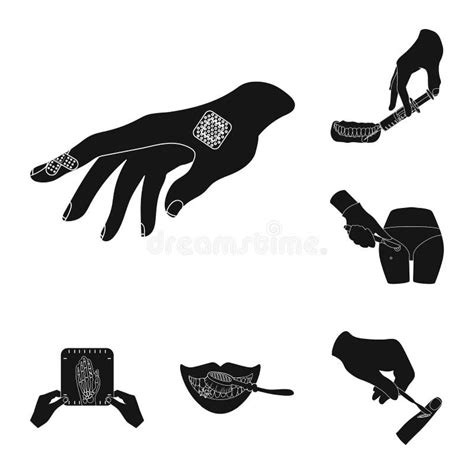 Manipulation By Hands Black Icons In Set Collection For Design Hand