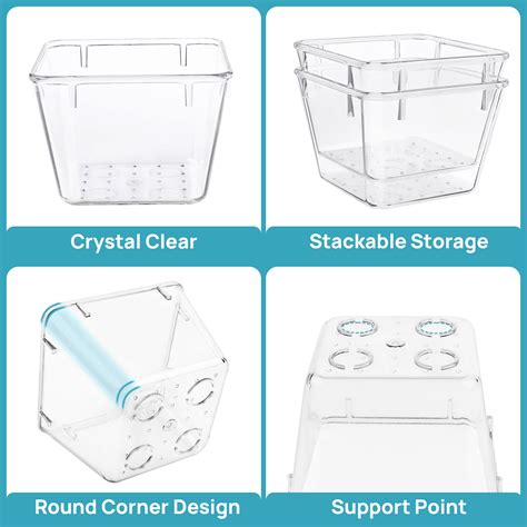 25 Pcs Clear Plastic Drawer Organizers Set Vtopmart 4 Size Versatile Bathroom And Vanity Trays