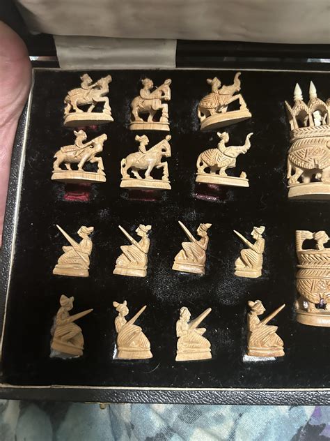 Carved ivory and wood chess set | InstAppraisal